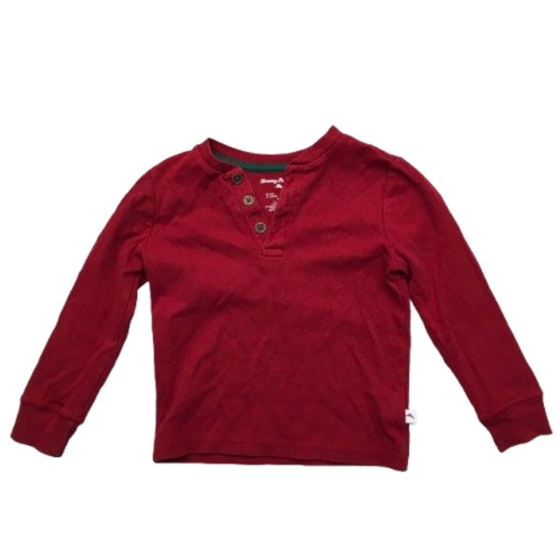 Tommy Bahama Kids Red Long-Sleeve Henley Shirt XS (4) - Classic, Cozy, Casual