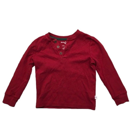 Tommy Bahama Kids Red Long-Sleeve Henley Shirt XS (4) - Classic, Cozy, Casual