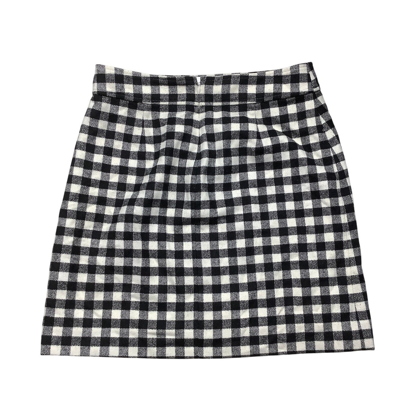 J.Crew Wool-Blend Check Skirt Black/White Women’s 6 — Classic, Preppy, Timeless