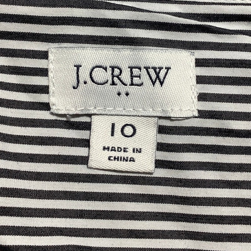 J.Crew Black White Striped Funnelneck Top Women’s 10 — Preppy, Coastal, Casual