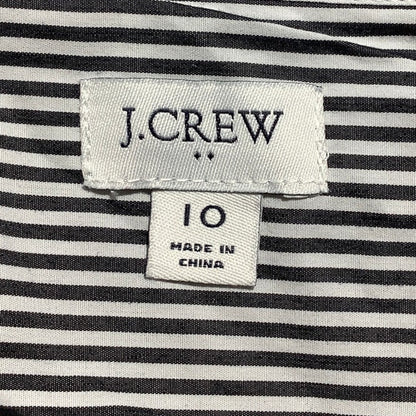 J.Crew Black White Striped Funnelneck Top Women’s 10 — Preppy, Coastal, Casual