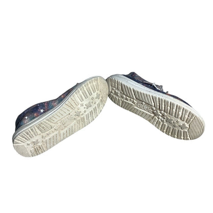 Hey Dude Youth Shoes Size 2 — Galaxy Blue, Metallic, Wally Slip-On