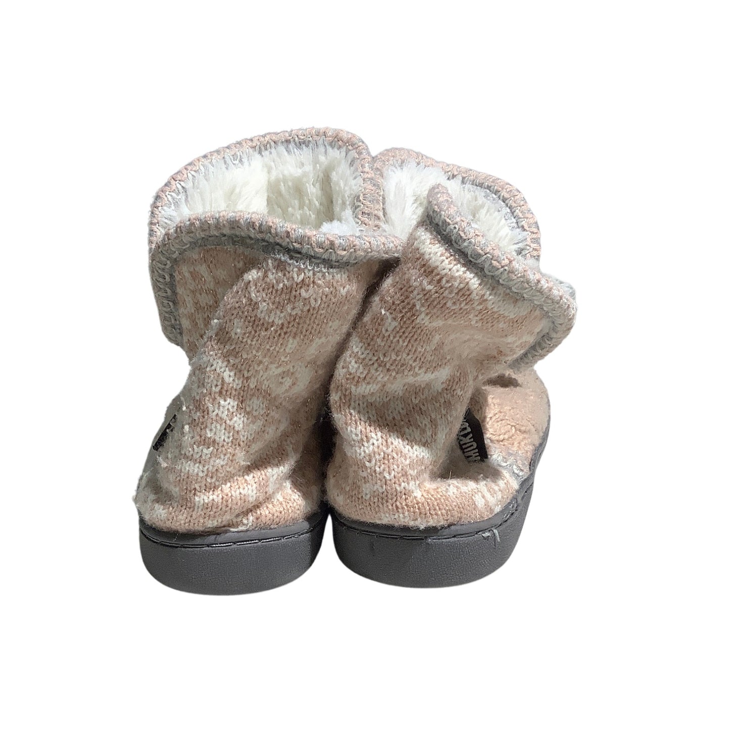 Muk Luks Amira Bootie Slippers Light Pink Women’s 7–8 M — Cozy, Knit, Plush