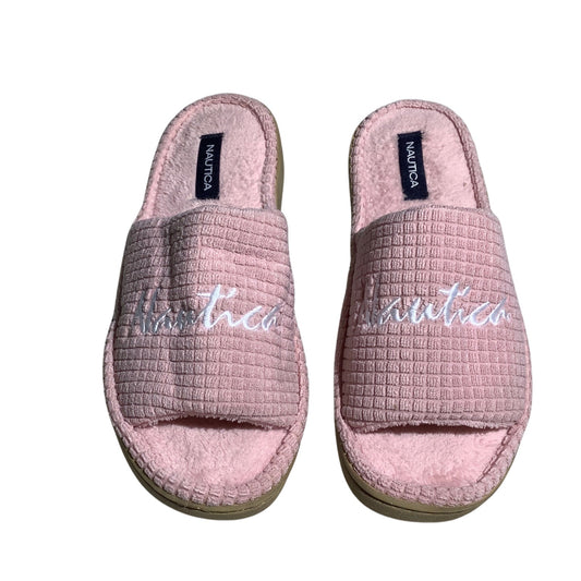 Nautica Waffle Textured Slippers Women Size 9-10 — Cozy, Lounge, Casual