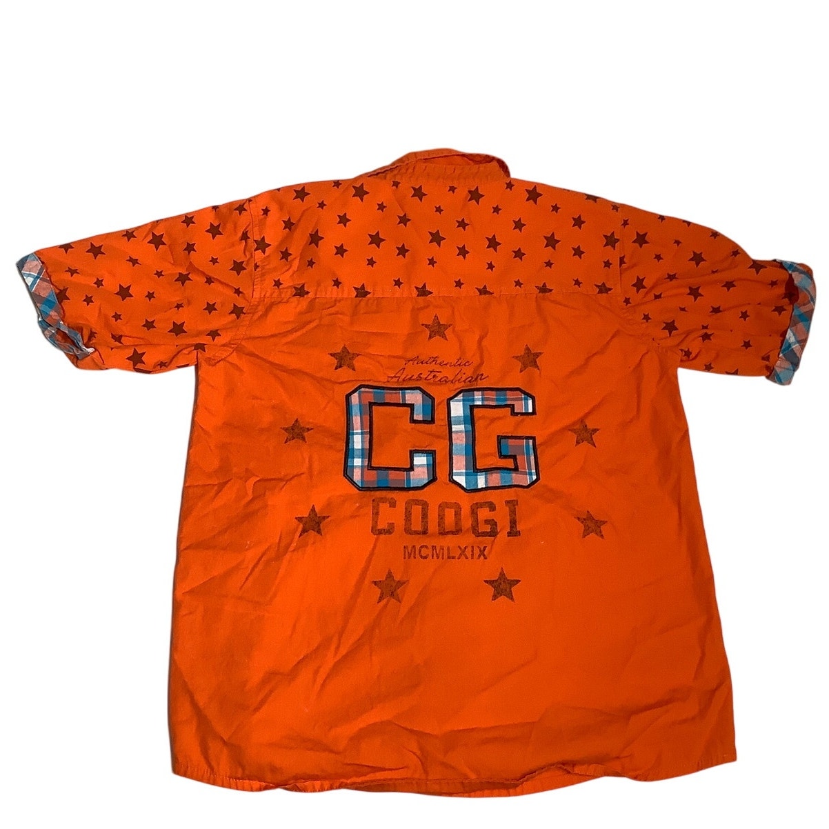 Coogi Kids' Orange Button-Up Shirt Size 12 – Streetwear, Bold, Trendy