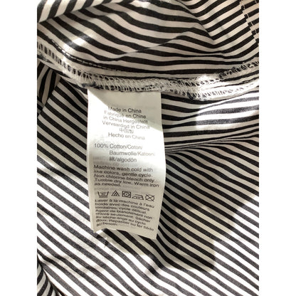 J.Crew Black White Striped Funnelneck Top Women’s 10 — Preppy, Coastal, Casual