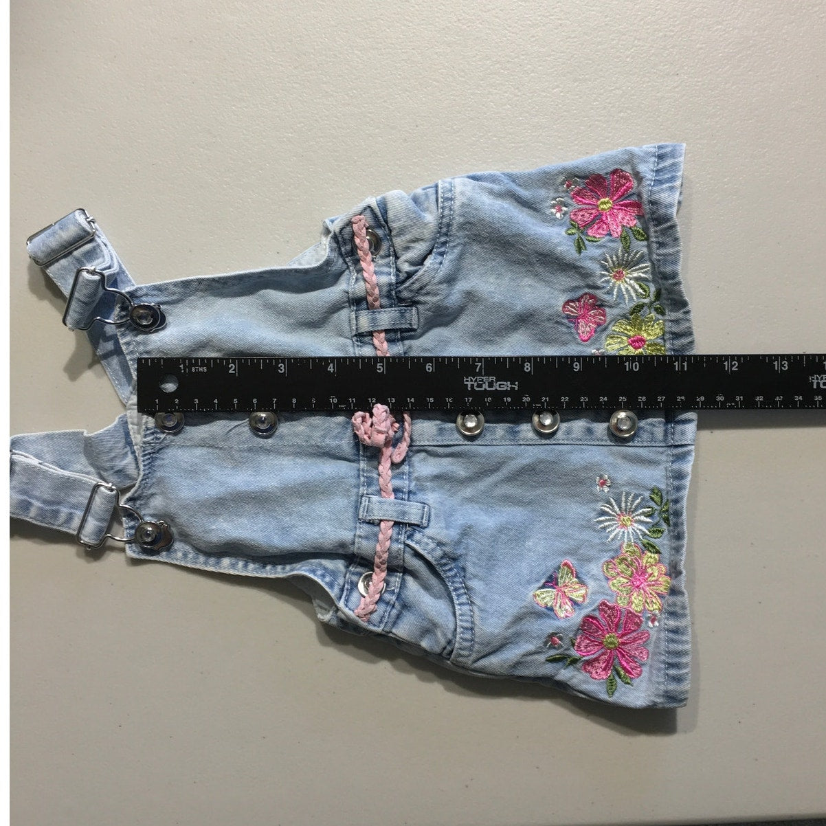 Infant Light Wash Denim Overall Dress Size 12M - Cottagecore, Whimsical, Vintage