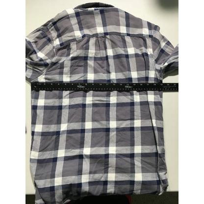 Lucky Brand Men's Gray/Blue Plaid Shirt Size M – Grunge, Casual, Everyday