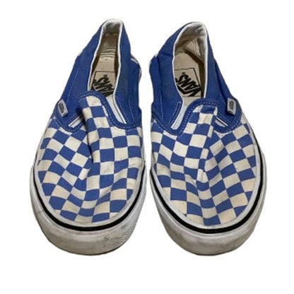 Vans Blue Checkered Slip-Ons Size Men’s 6.5 / Women’s 8– Skater, Y2K, Streetwear