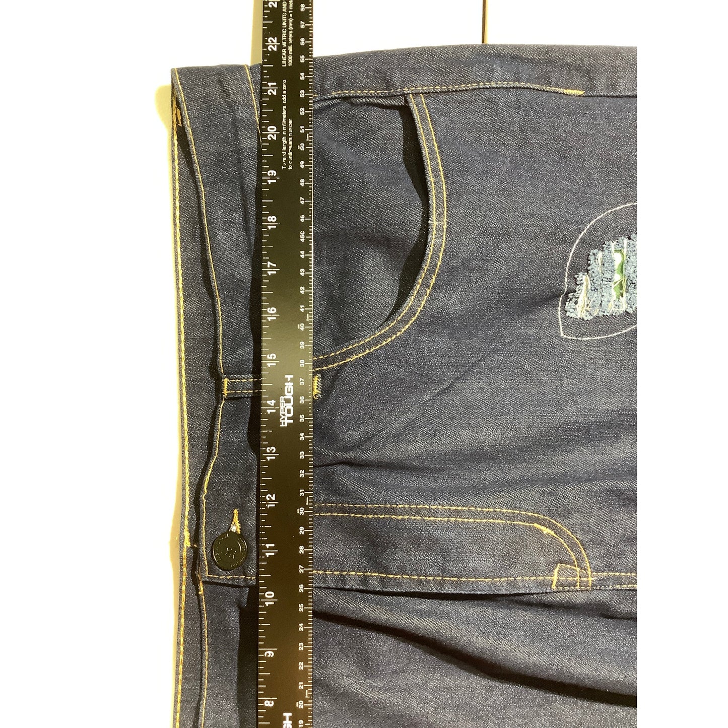 Reason Dark Wash Distressed Jeans Women's 38 — Streetwear, Grunge, Y2K