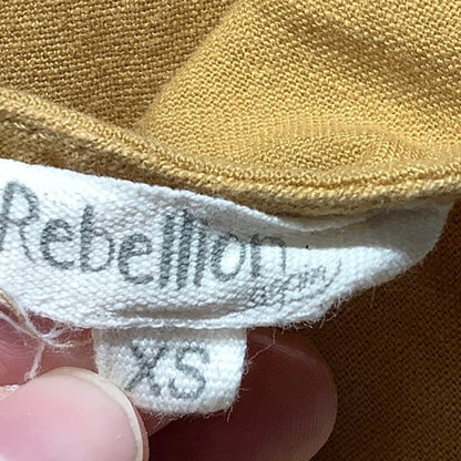 Rebellion Mustard Yellow Linen Blend Jumpsuit Women’s XS - Boho, Casual, Summer