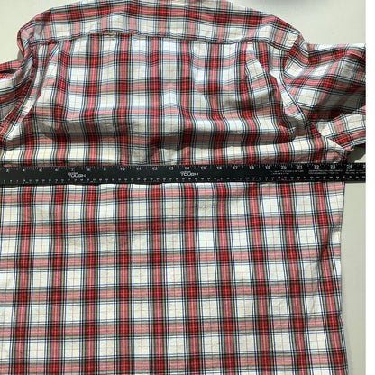 J.Crew Men's Red Plaid Shirt Size L – Preppy, Classic, Minimalist