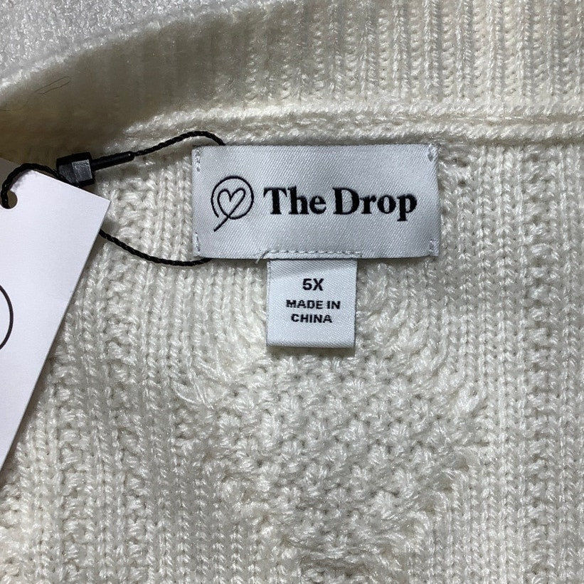The Drop Waylon Sweater Whisper White Women’s 5X — Cable Knit, Oversized, NWT