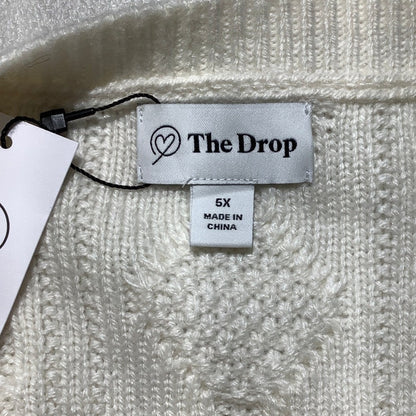 The Drop Waylon Sweater Whisper White Women’s 5X — Cable Knit, Oversized, NWT