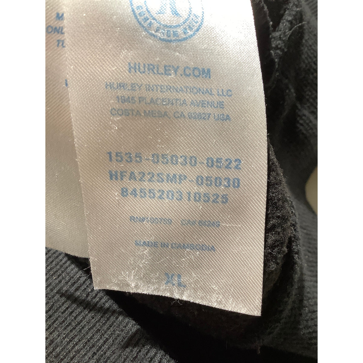 Hurley Men's XL Black Tropical Leaf Logo Pullover Hoodie Surf Skate