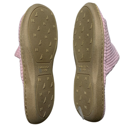 Nautica Waffle Textured Slippers Women Size 9-10 — Cozy, Lounge, Casual