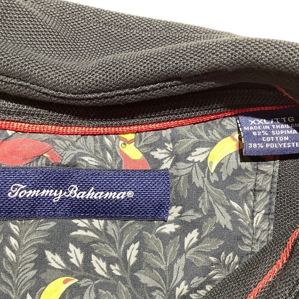 Tommy Bahama Black Logo Polo Shirt Men’s XXL — Coastal, Golf, Resort