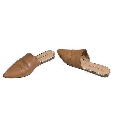 Lucky Brand Leather Mule Pointed Toe Women’s 10M — Chic, Slip-On, Minimalist