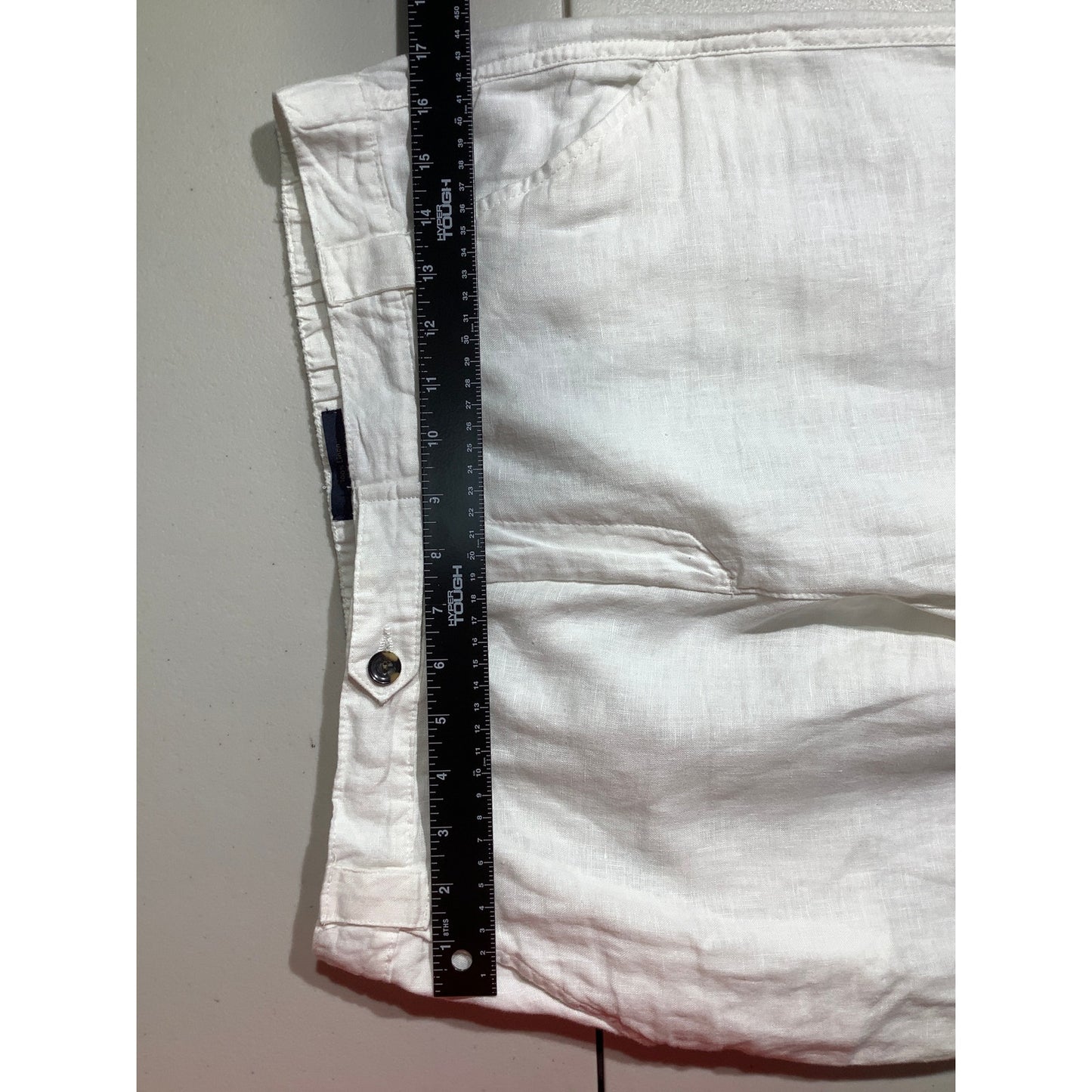 Rachel Roy White Linen Cargo Crop Pants Women’s L — Lightweight, Casual, Summer