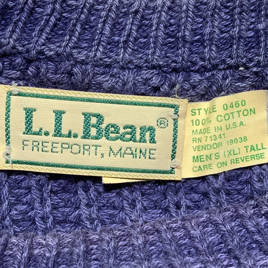 L.L. Bean Vintage Blue Cotton Sweater Men XL Tall — 90s, Outdoor, Classic