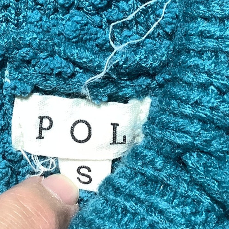 POL Teal Popcorn Knit Hoodie Women’s Size S/M — Cozy, Casual, Oversized