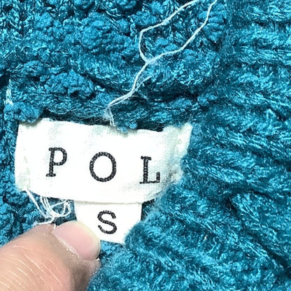 POL Teal Popcorn Knit Hoodie Women’s Size S/M — Cozy, Casual, Oversized