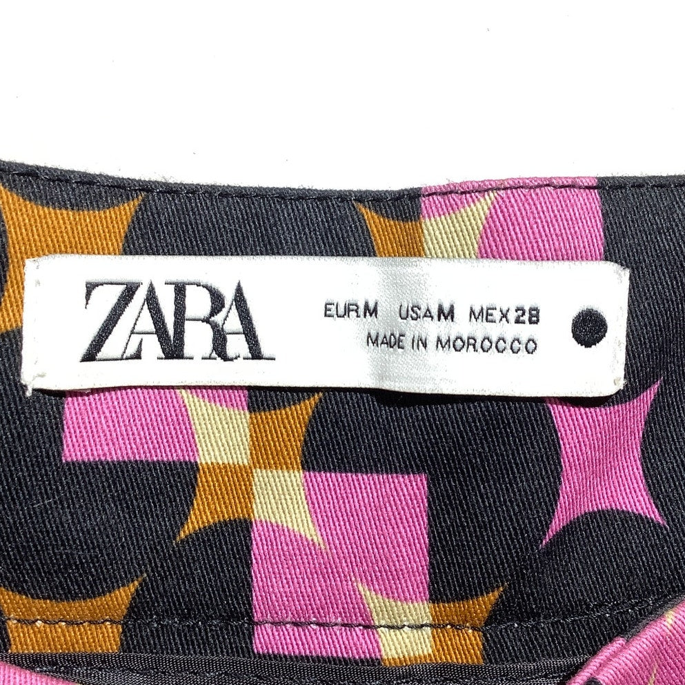 Zara Geometric Print High Rise Shorts Women’s Size M — Retro, Trendy, Statement