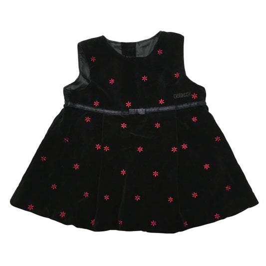 OshKosh Black Velvet Holiday Dress Size 12M - Vintage, Festive, Classic