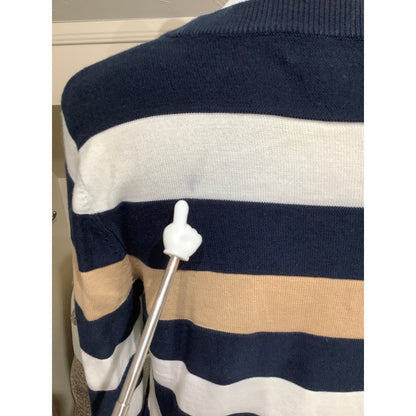 Brooks Brothers Red Fleece Striped Cotton Sweater S - Preppy, Classic, Nautical