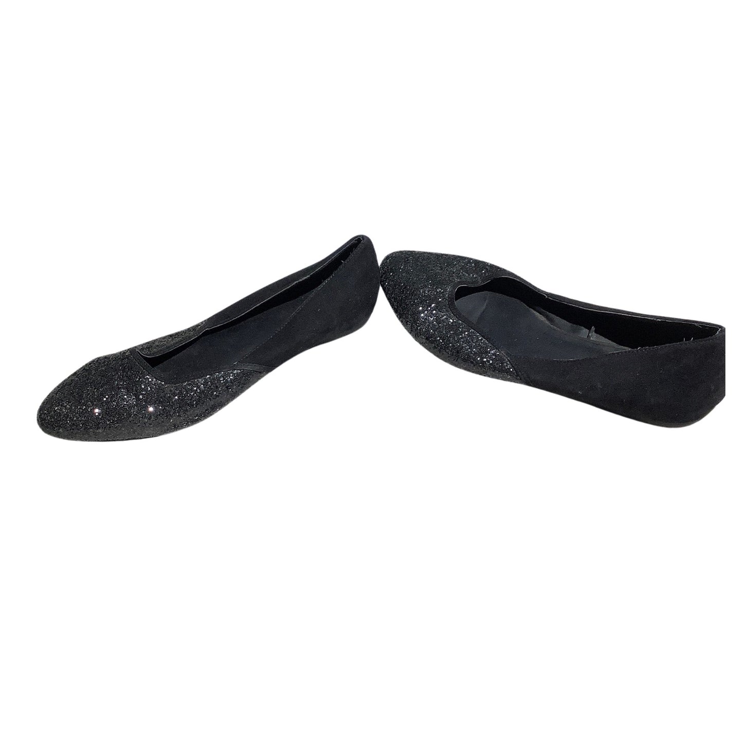 Torrid Black Glitter Ballet Flats Women’s Size 12W — Sparkle, Dressy, Comfort