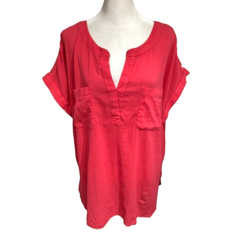 Talbots Hot Pink Short Sleeve Top Size XL – Boho, Minimalist, Casual