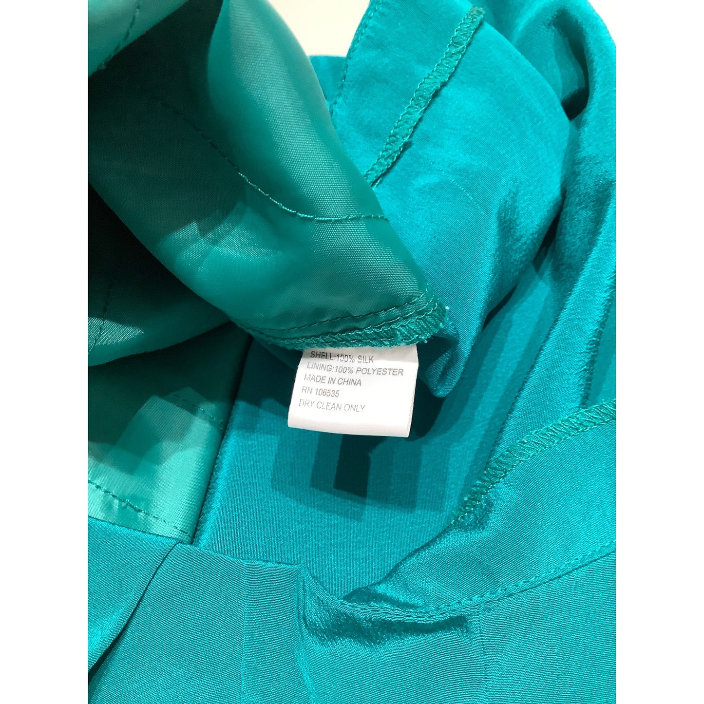 Madison Marcus Silk Pleated Short Sleeve Top M Teal Boho Elegant Feminine