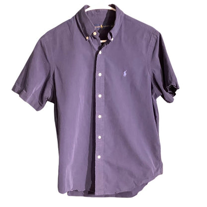 Ralph Lauren Navy Blue Button Down Shirt Men M — Classic, Cotton, Preppy