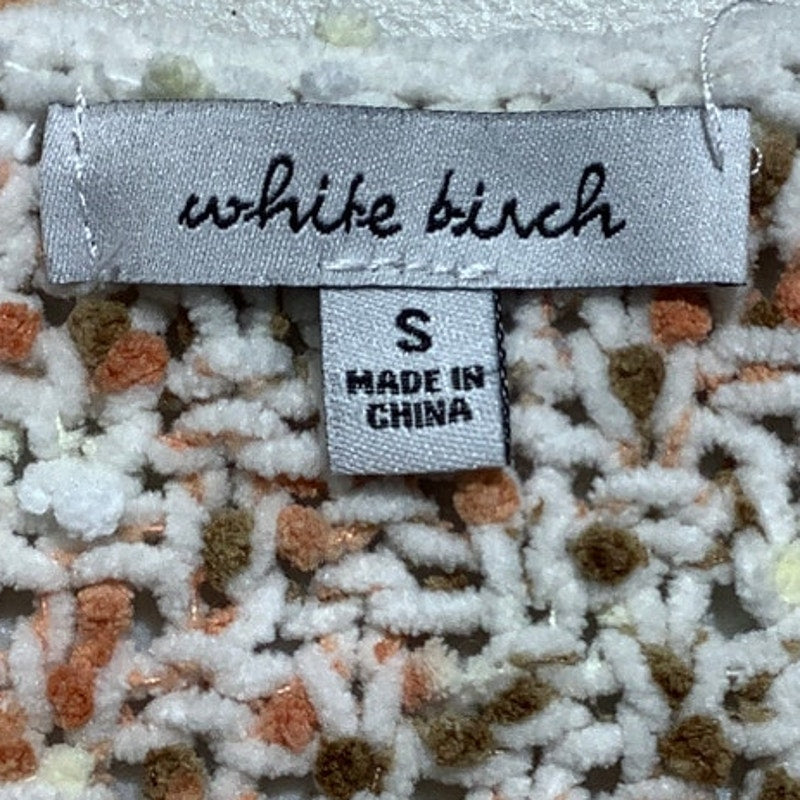White Birch Confetti Knit Sweater Women Small — Oversized, Cozy, Casual