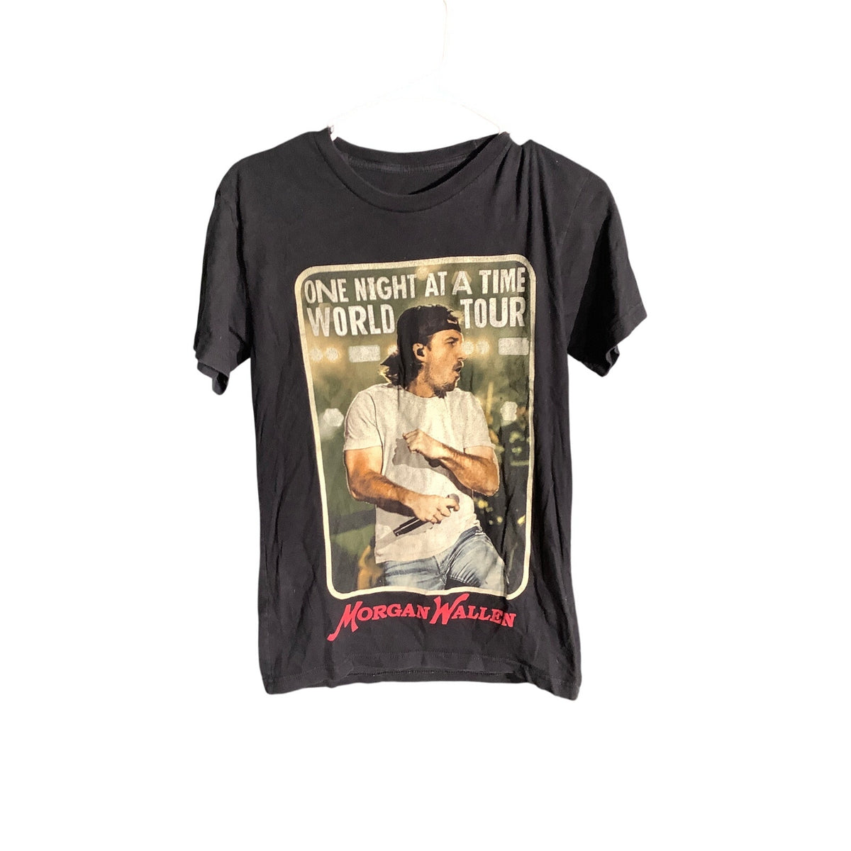 Morgan Wallen One Night At A Time Men's Small Black 100% Cotton T-Shirt