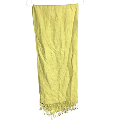 Pashmina Lime Green 70% Cashmere Woven Scarf Wrap — Boho, Classic, Chic