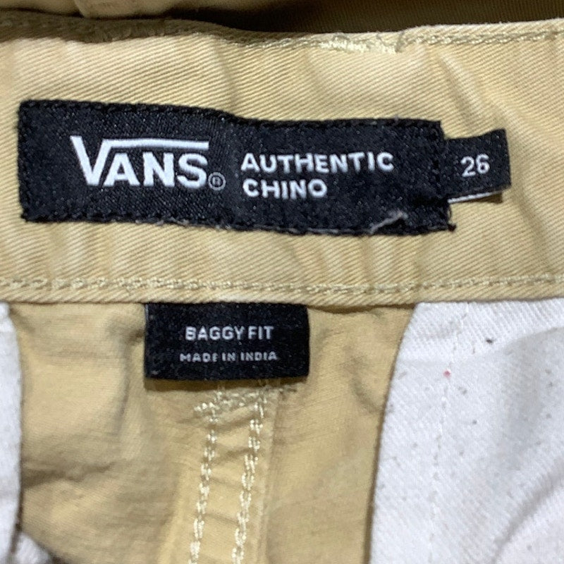 Vans Khaki Baggy Fit Chino Pants Kids Size 26W — Casual, Cotton, Skate