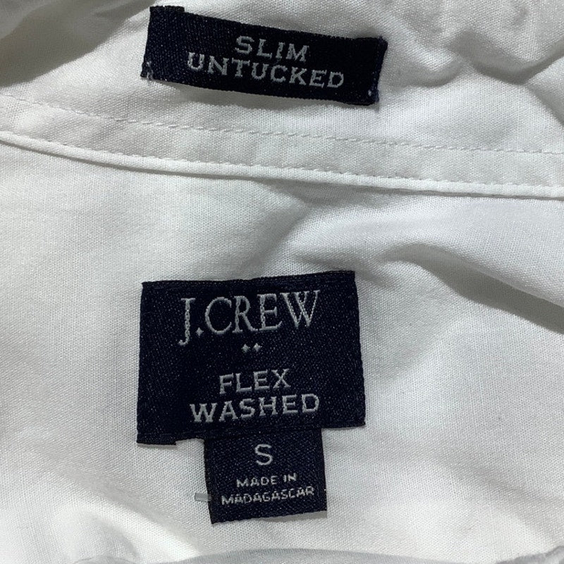 J.Crew Men's White Button-Up Shirt Size Small – Slim Fit, Flex Washed, Untucked