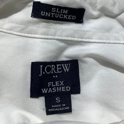 J.Crew Men's White Button-Up Shirt Size Small – Slim Fit, Flex Washed, Untucked