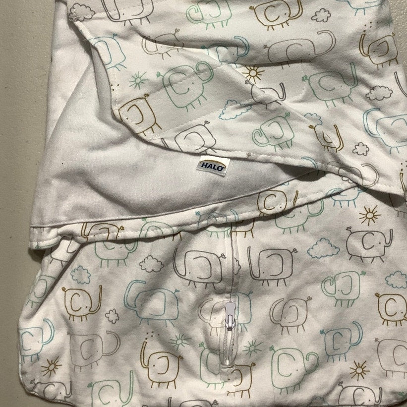 Halo Elephant Print Swaddle SleepSack Infant Newborn — Soft, Sleepwear, Baby