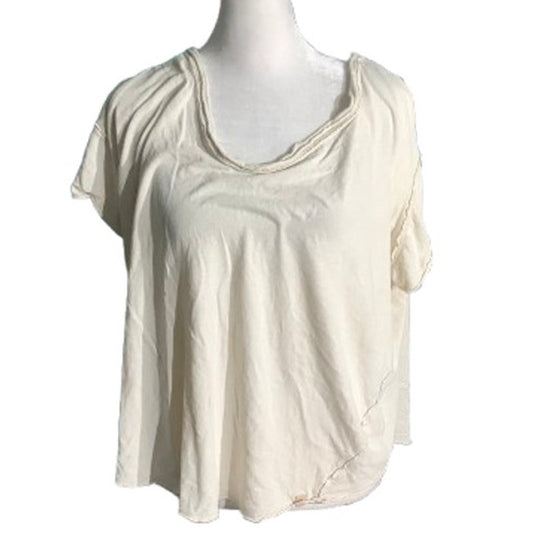 We The Free Short Sleeve Top Women’s Size Large – Relaxed, Boho, Distressed Hem