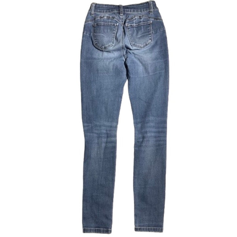 Wax Jean Distressed Skinny Jeans Blue Women’s 0/24 — Ripped, Stretch, Casual