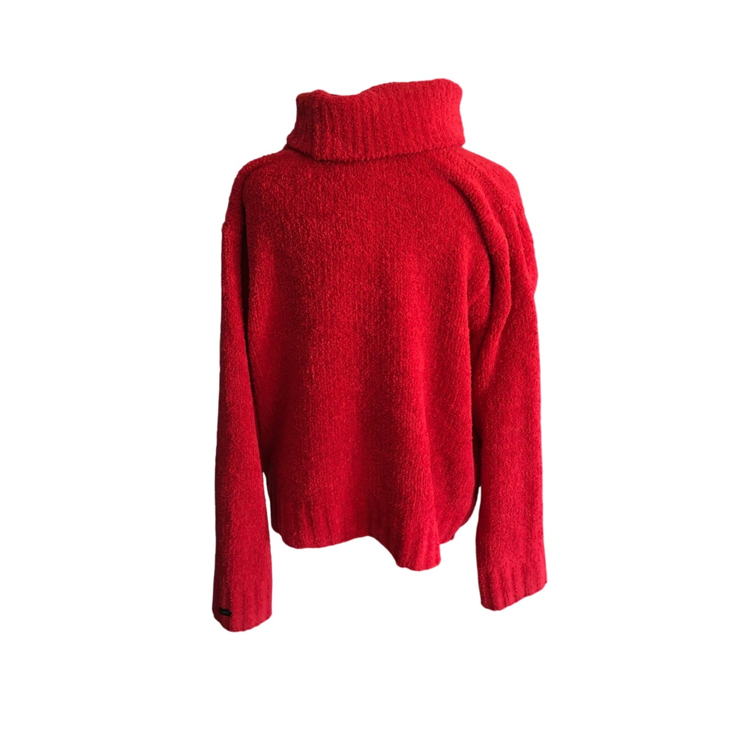 Columbia Red Bouclé Turtleneck Sweater Size L - Cozy, Outdoor, Casual
