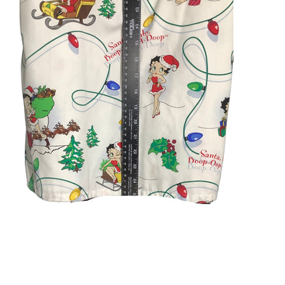 Betty Boop Christmas Scrub Top White Women’s Size XS — Holiday, Nursing, Cute