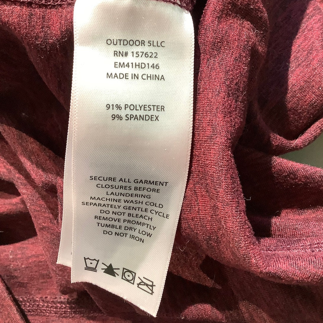Eddie Bauer Men's XL Maroon Full Zip Hoodie - Athleisure, Minimalist, Streetwear