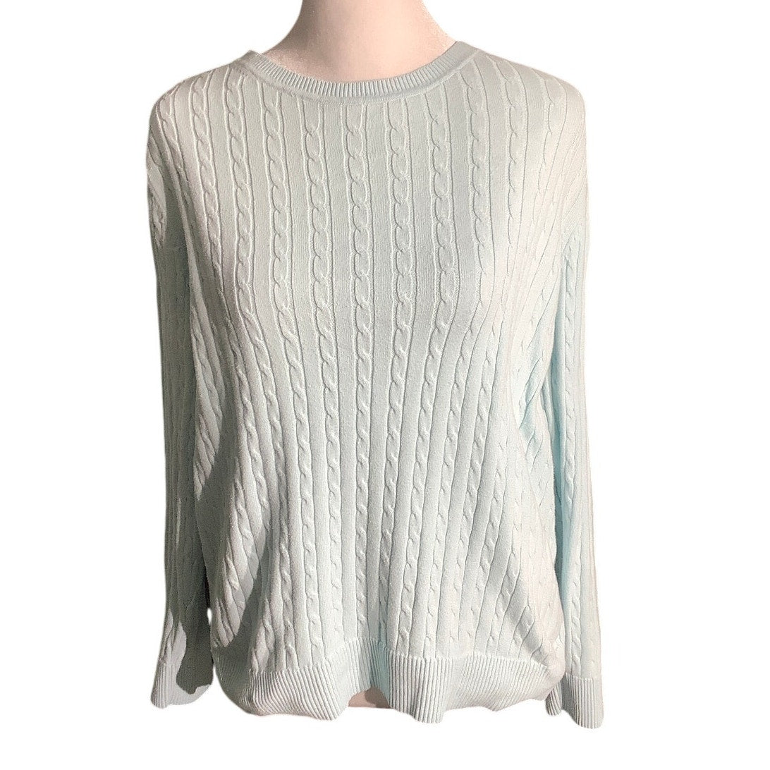 Kim Rogers Petite Cable Knit Sweater Women’s Size M — Classic, Casual, Cotton