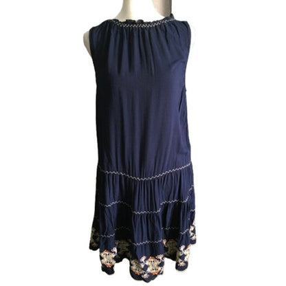 Max Studio Navy Floral Dress Size M - Boho, Feminine, Cottagecore