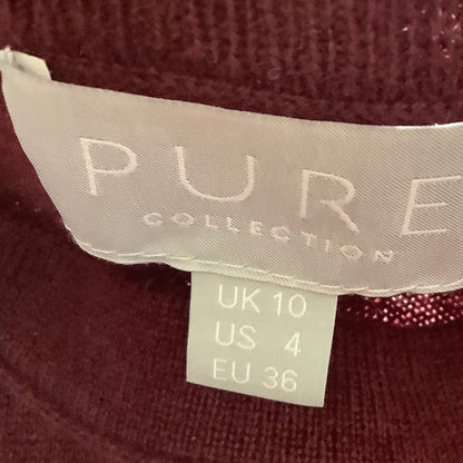 Pure Collection Burgundy Cashmere Sweater Women’s 4 – Minimalist, Soft, Crewneck