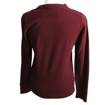 PURE Cashmere Wool Burgundy Long Sleeve Sweater Size 4 – Minimalist, Chic, Cozy