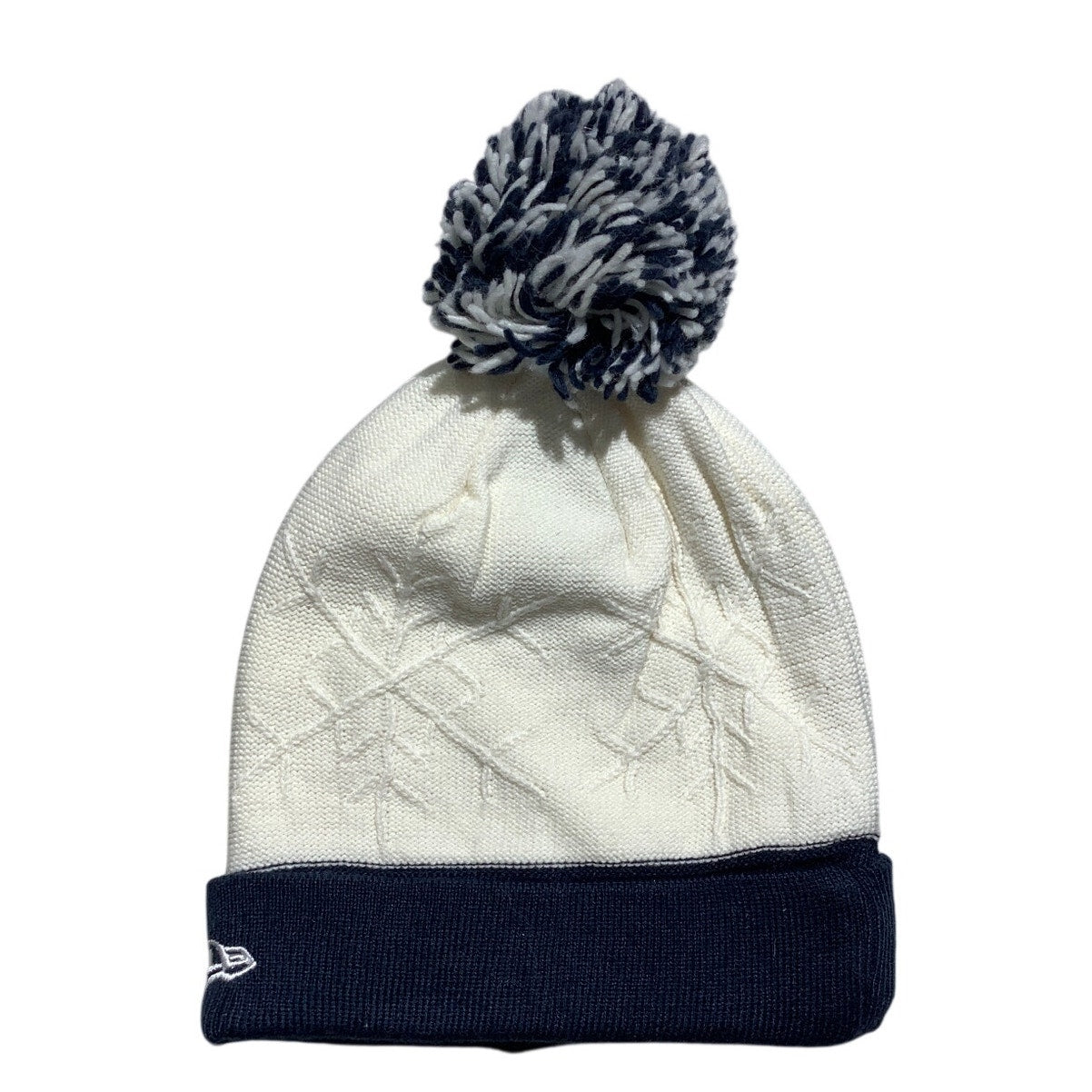 NFL Dallas Cowboys Off-White Navy Pom Beanie One Size — Retro, Football, Fanwear